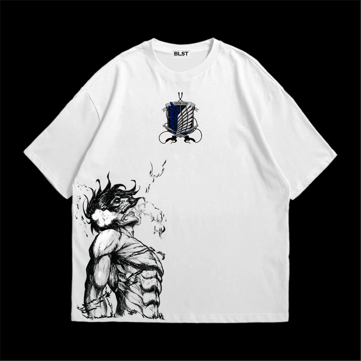 EREN WHITE OVERSIZED T-SHIRT – Samurai Style Streetwear