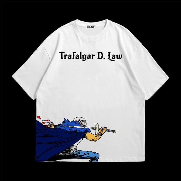 TRAFALGAR . D . LAW WHITE OVERSIZED T-SHIRT – Samurai Style Streetwear
